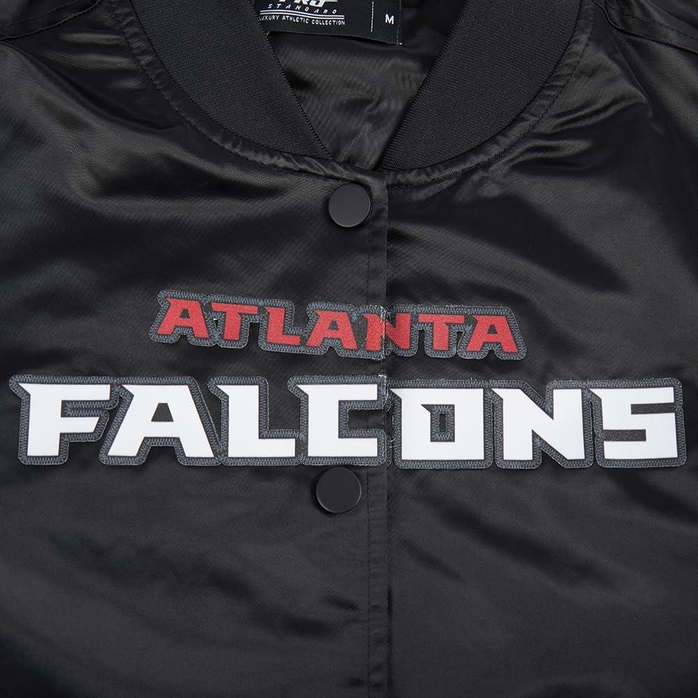 imagePro Standard Womens NFL Atlanta Falcons Classic Chenille Satin Jacket Black M