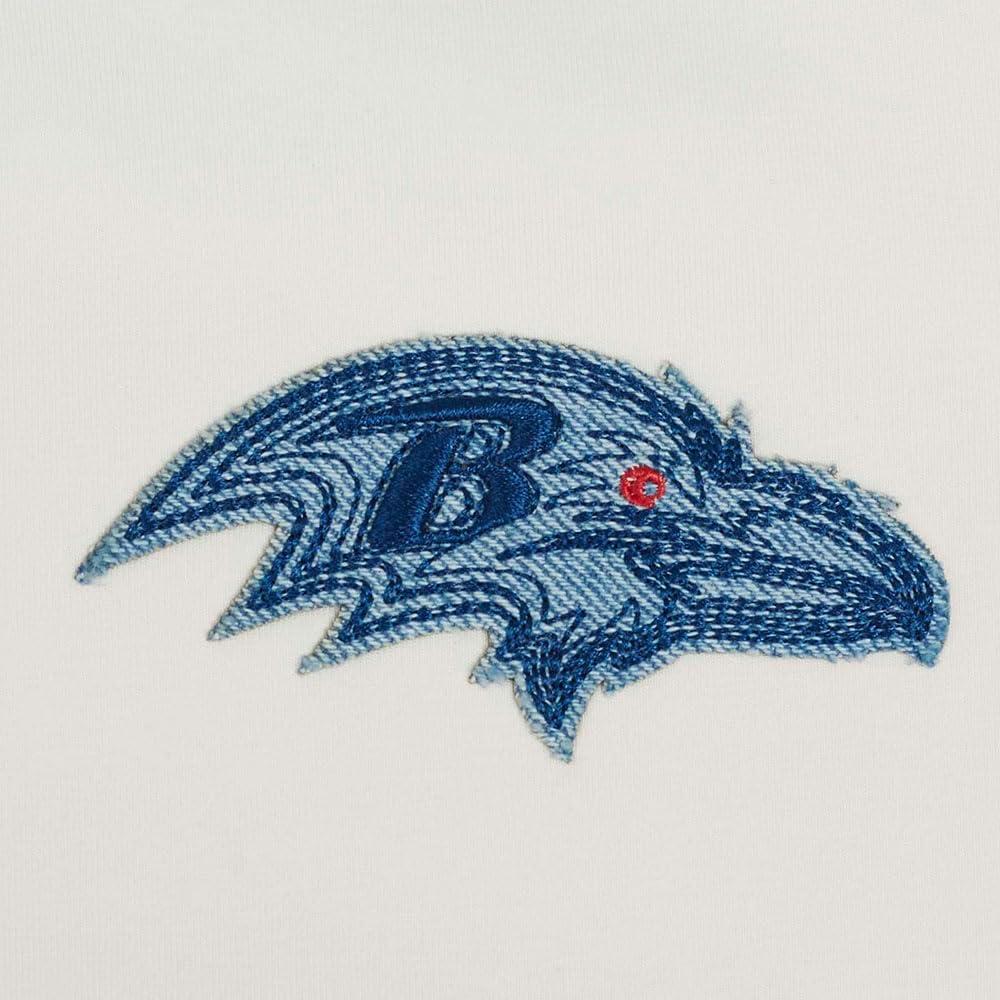 imagePro Standard Womens NFL Baltimore Ravens Varsity Blues Short Sleeve Boxy Tee Linen S