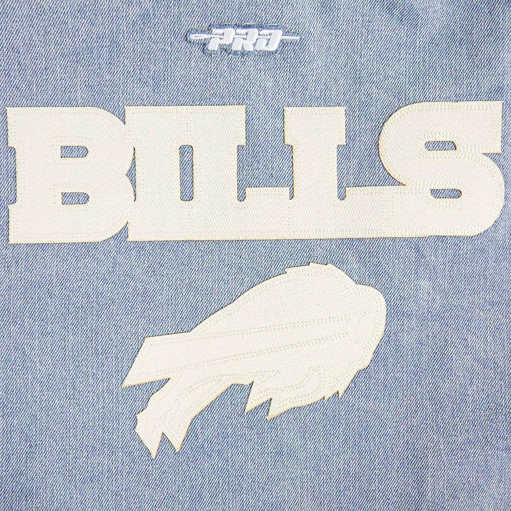 imagePro Standard Womens NFL Buffalo Bills Varsity Blues Denim Jacket DenimLinen S