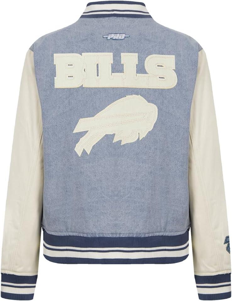 imagePro Standard Womens NFL Buffalo Bills Varsity Blues Denim Jacket DenimLinen S