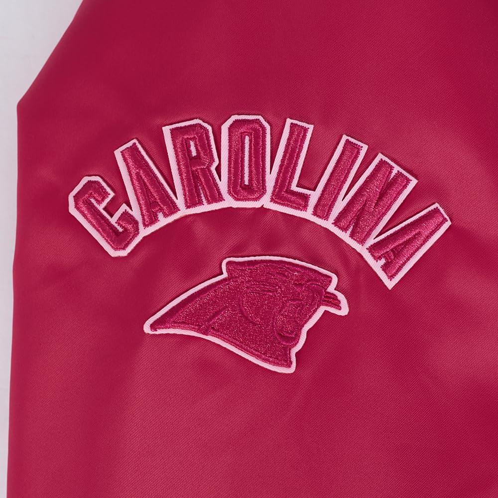 imagePro Standard Womens NFL Carolina Panthers Classic Triple Pink Satin Jacket Beetroot Purple S