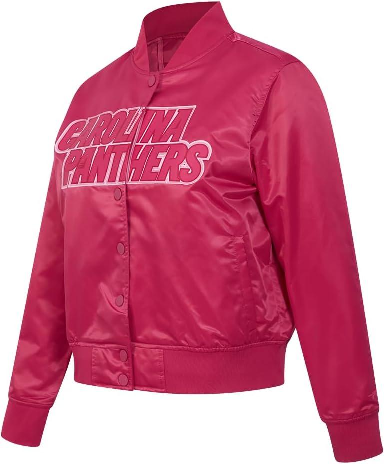 imagePro Standard Womens NFL Carolina Panthers Classic Triple Pink Satin Jacket Beetroot Purple S