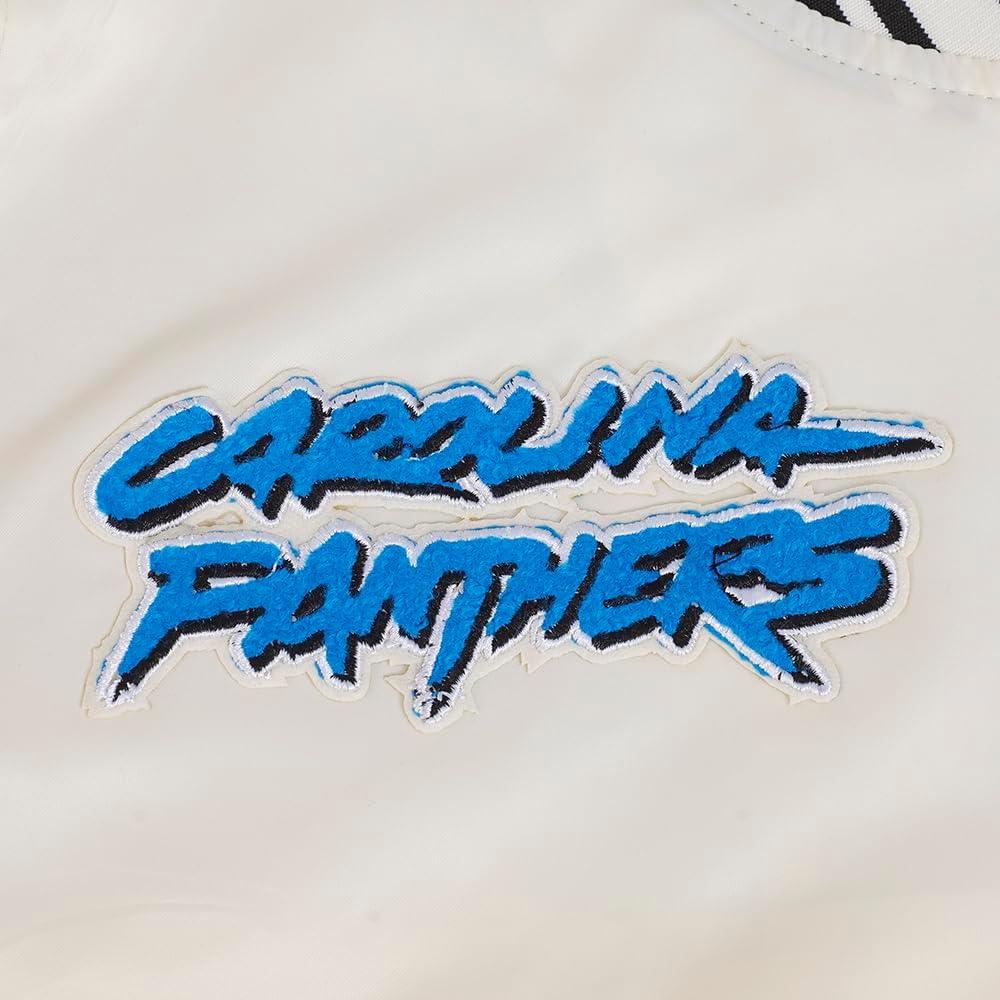 imagePro Standard Womens NFL Carolina Panthers Retro Classics Satin Jacket EggshellBlack L