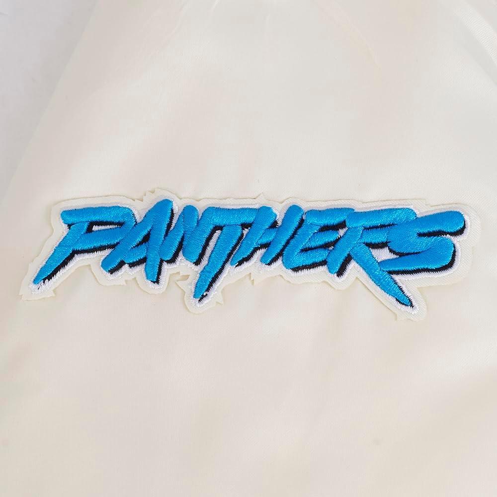 imagePro Standard Womens NFL Carolina Panthers Retro Classics Satin Jacket EggshellBlack L