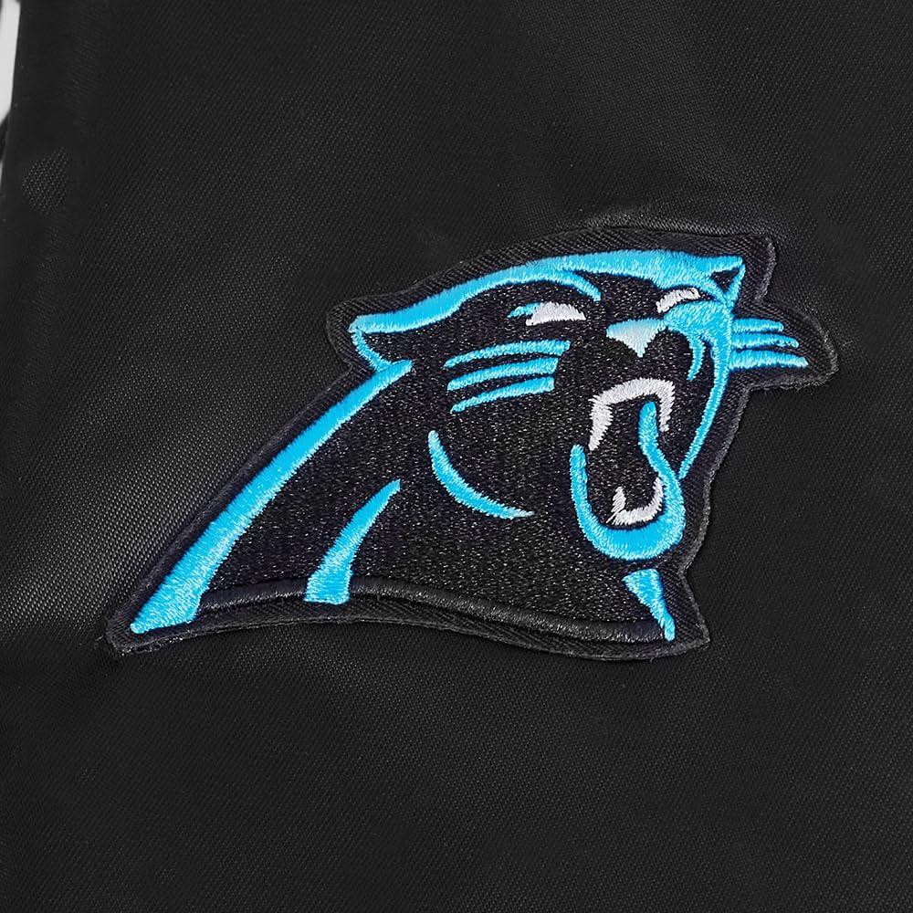 imagePro Standard Womens NFL Carolina Panthers Script Tail Satin Jacket Black S