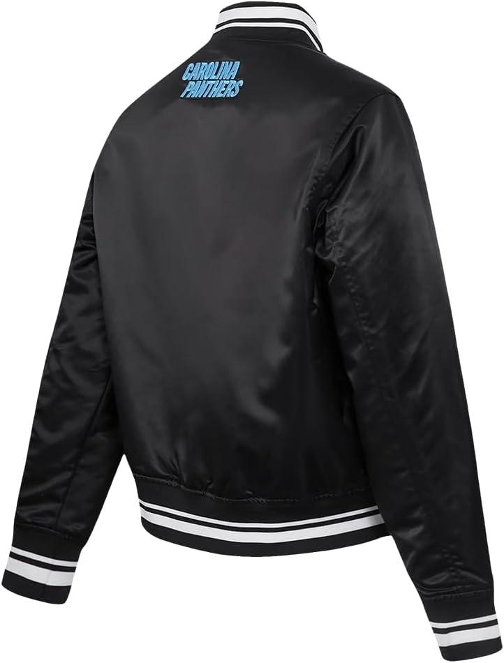 imagePro Standard Womens NFL Carolina Panthers Script Tail Satin Jacket Black S