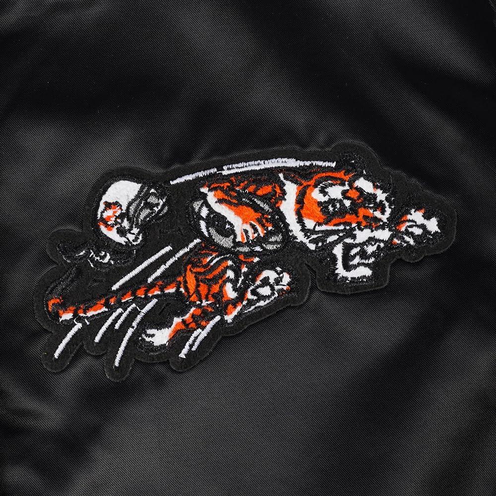 imagePro Standard Womens NFL Cincinnati Bengals Retro Classics Satin Jacket BlackOrange XS