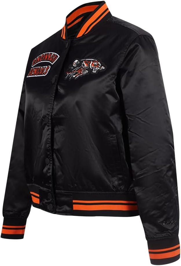 imagePro Standard Womens NFL Cincinnati Bengals Retro Classics Satin Jacket BlackOrange XS