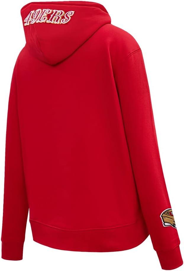 imagePro Standard Womens NFL Classic Chenille Brushed Back French Terry Pull Over HoodieRed