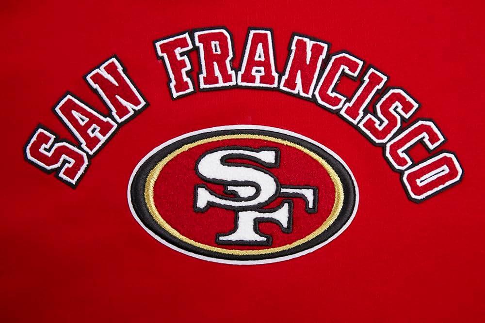 imagePro Standard Womens NFL Classic Chenille Brushed Back French Terry Pull Over HoodieRed