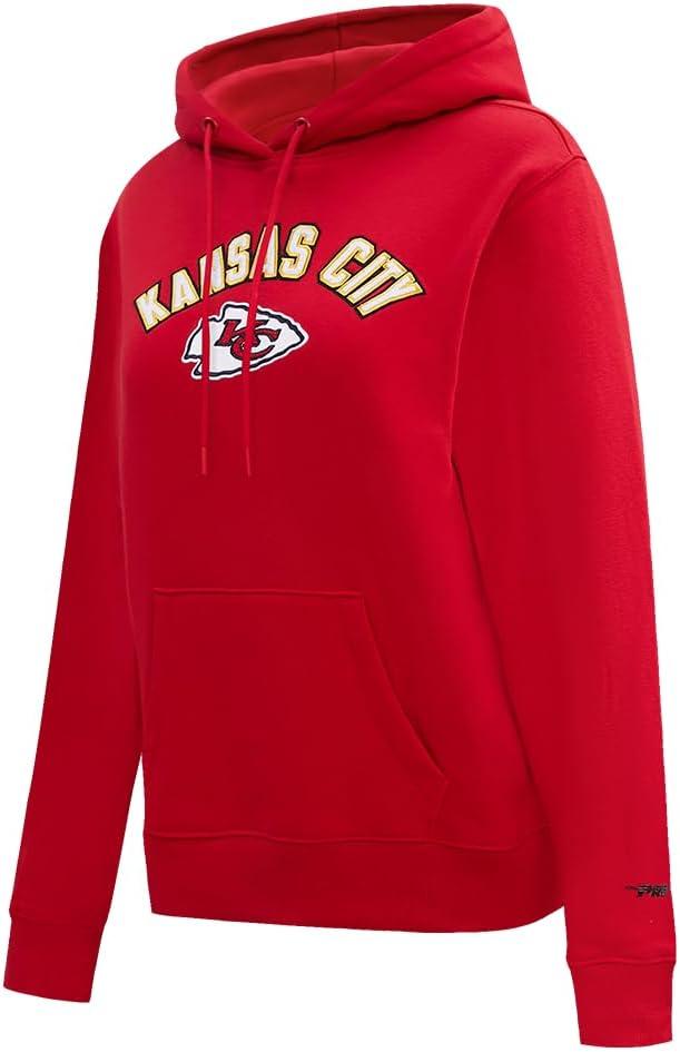 imagePro Standard Womens NFL Classic Chenille Brushed Back French Terry Pull Over HoodieRed