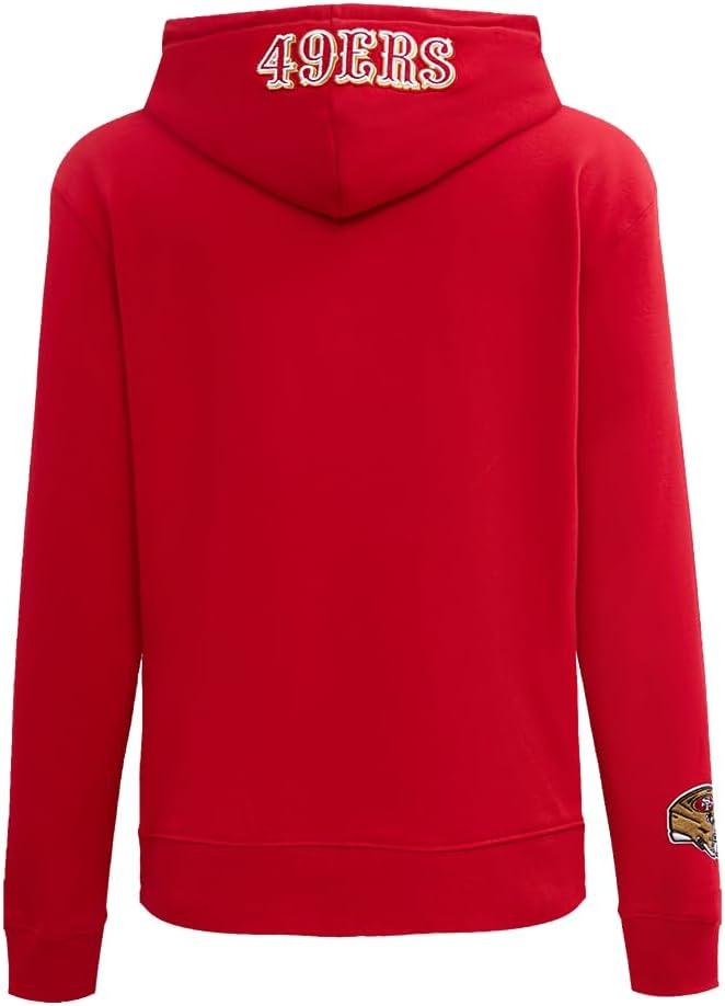imagePro Standard Womens NFL Classic Chenille Brushed Back French Terry Pull Over HoodieRed