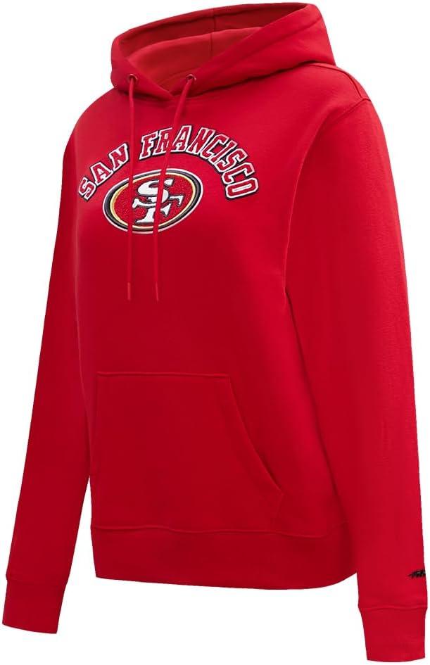 imagePro Standard Womens NFL Classic Chenille Brushed Back French Terry Pull Over HoodieRed
