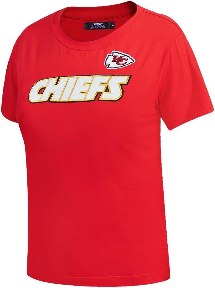 imagePro Standard Womens NFL Classic Chenille Short Sleeve Boxy TeeRed