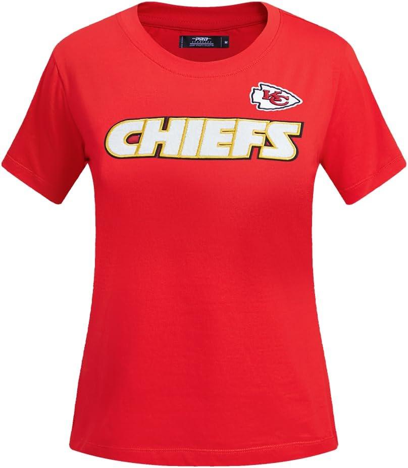 imagePro Standard Womens NFL Classic Chenille Short Sleeve Boxy TeeRed