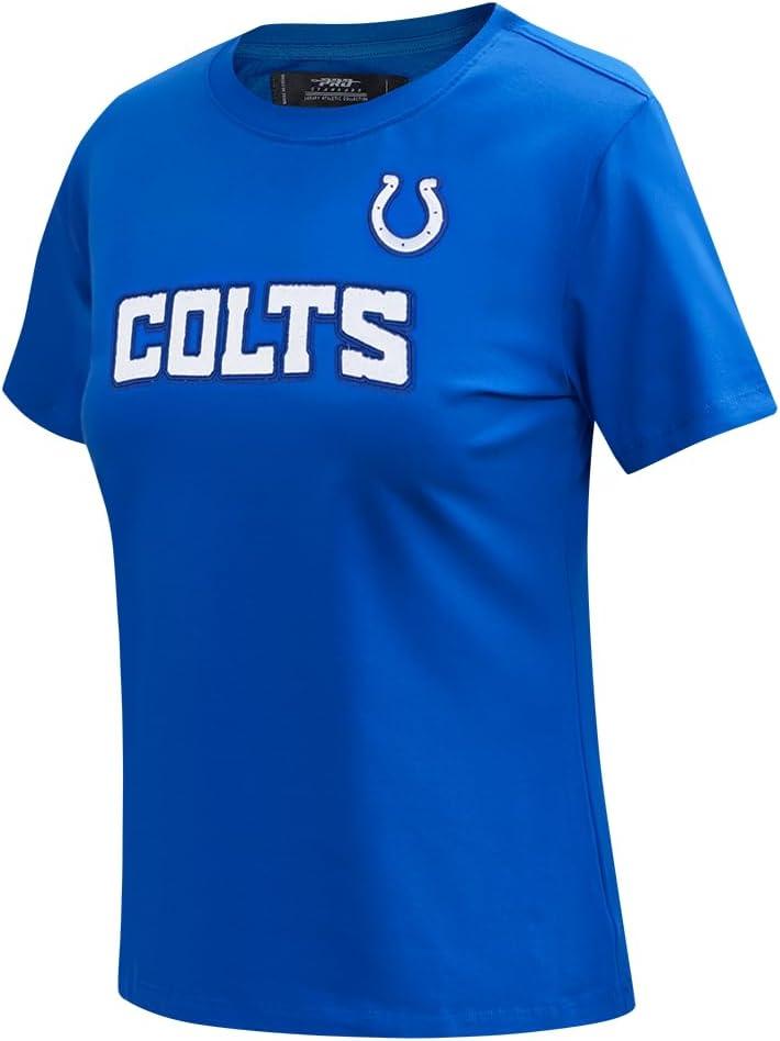 imagePro Standard Womens NFL Classic Chenille Short Sleeve Boxy TeeRoyal Blue