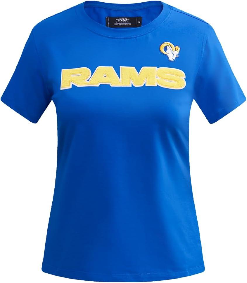 imagePro Standard Womens NFL Classic Chenille Short Sleeve Boxy TeeRoyal Blue