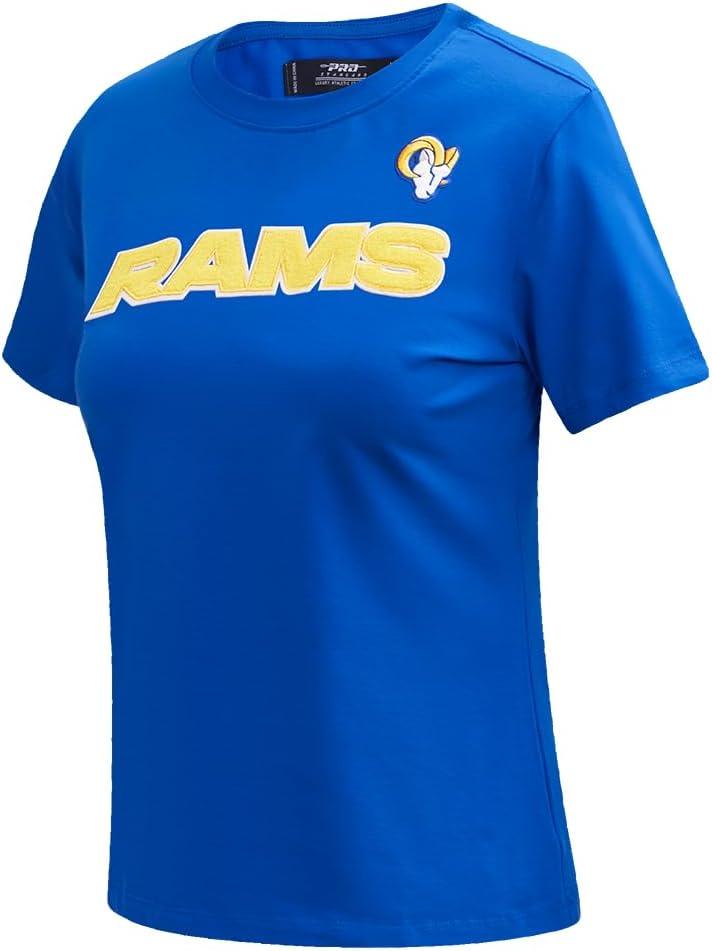 imagePro Standard Womens NFL Classic Chenille Short Sleeve Boxy TeeRoyal Blue