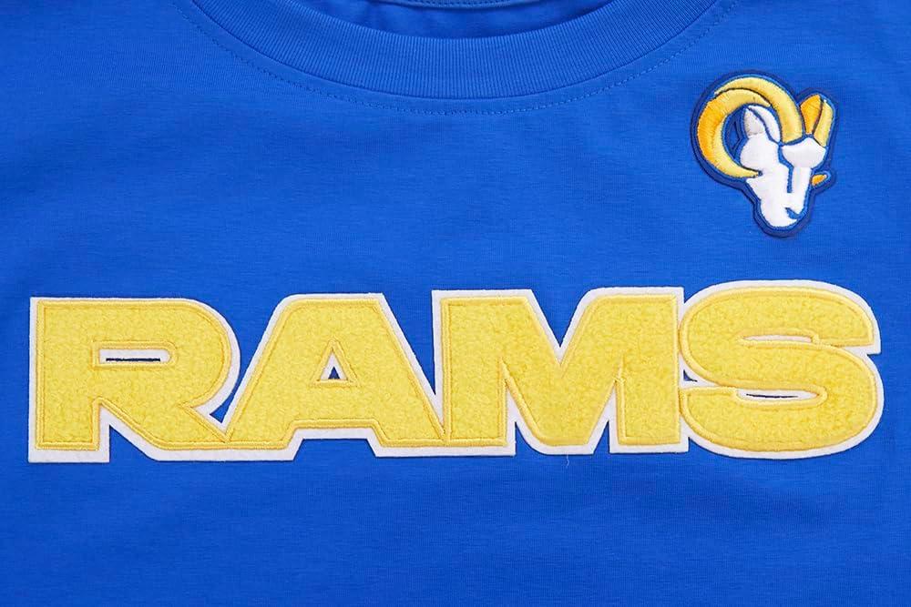 imagePro Standard Womens NFL Classic Chenille Short Sleeve Boxy TeeRoyal Blue