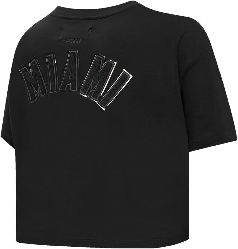 imagePro Standard Womens NFL Classic Triple Black Cotton Short Sleeve Boxy TeeTriple Black