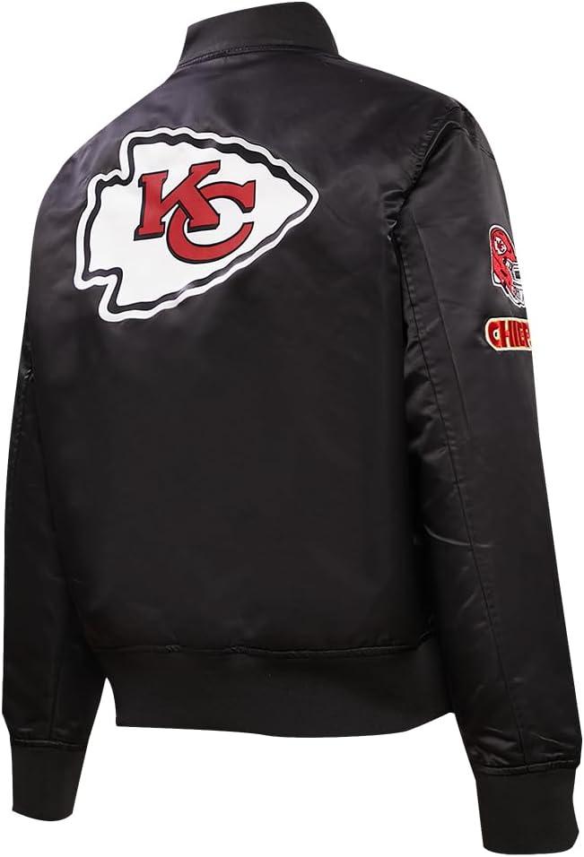 imagePro Standard Womens NFL Kansas City Chiefs Classic Chenille Satin Jacket Black L