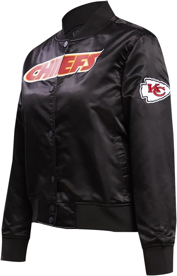 imagePro Standard Womens NFL Kansas City Chiefs Classic Chenille Satin Jacket Black L
