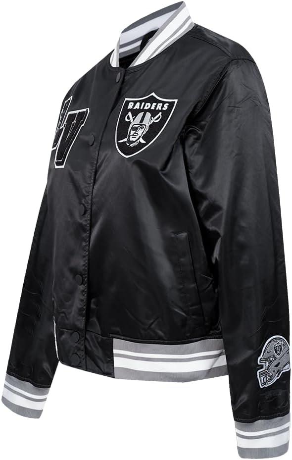 imagePro Standard Womens NFL Mash Up Satin JacketBlackGray