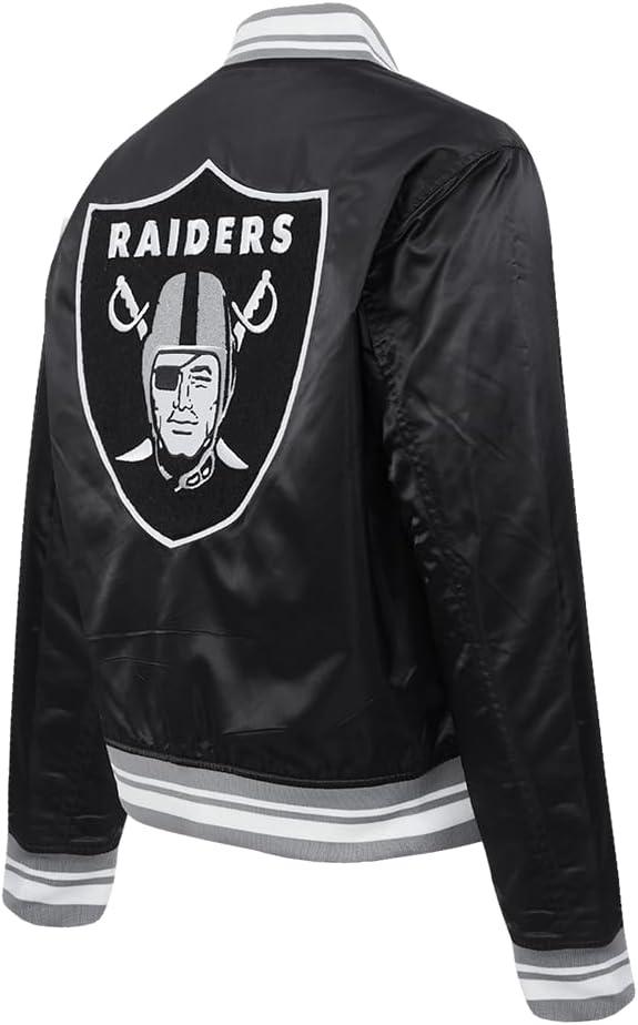 imagePro Standard Womens NFL Mash Up Satin JacketBlackGray