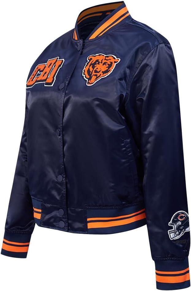 imagePro Standard Womens NFL Mash Up Satin JacketMidnight NavyOrangeMidnight Navy