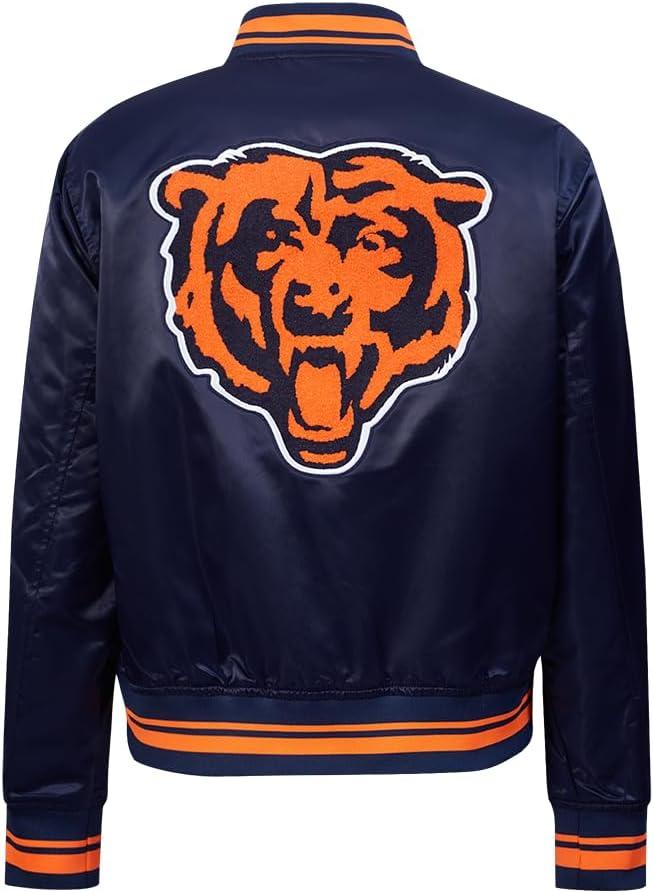 imagePro Standard Womens NFL Mash Up Satin JacketMidnight NavyOrangeMidnight Navy