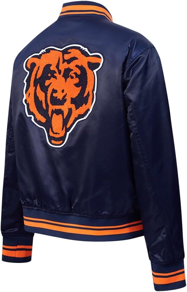 imagePro Standard Womens NFL Mash Up Satin JacketMidnight NavyOrangeMidnight Navy