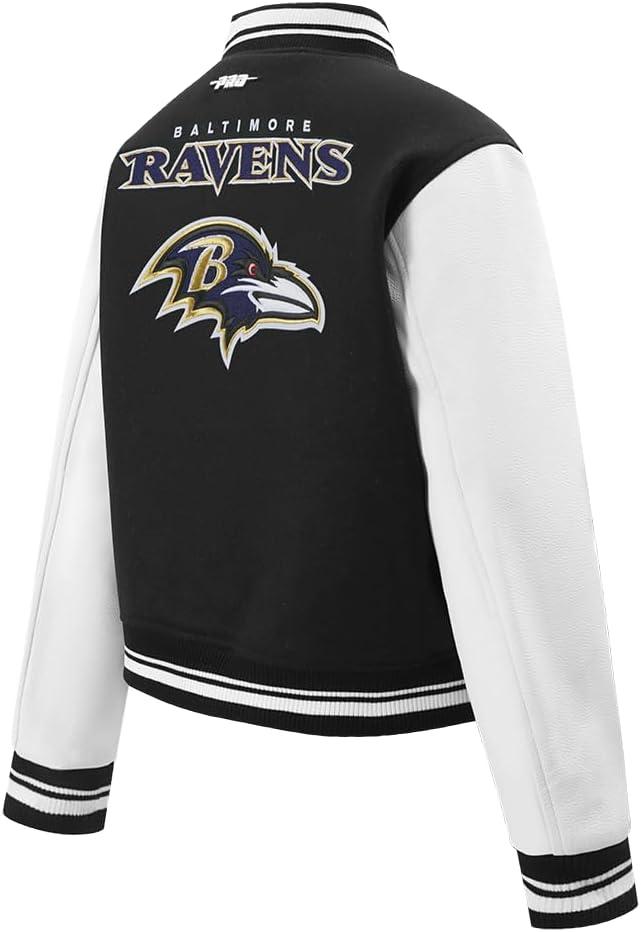 imagePro Standard Womens NFL Mash Up Varsity JacketBlackWhite