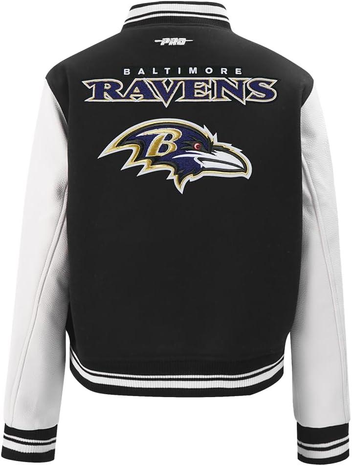 imagePro Standard Womens NFL Mash Up Varsity JacketBlackWhite