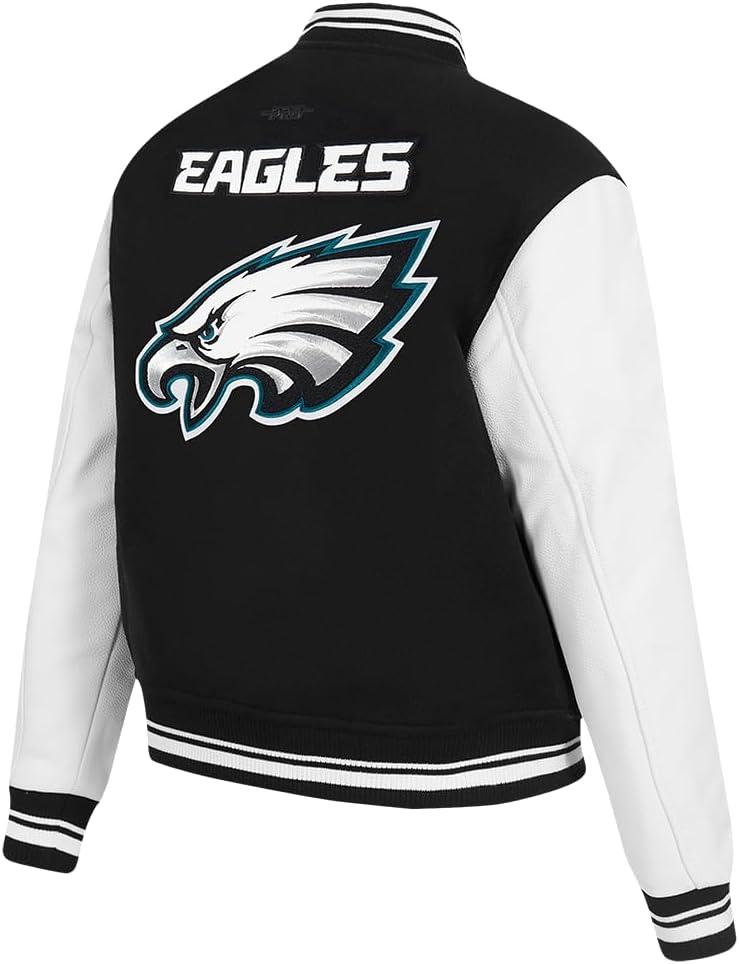 imagePro Standard Womens NFL Mash Up Varsity JacketBlackWhite