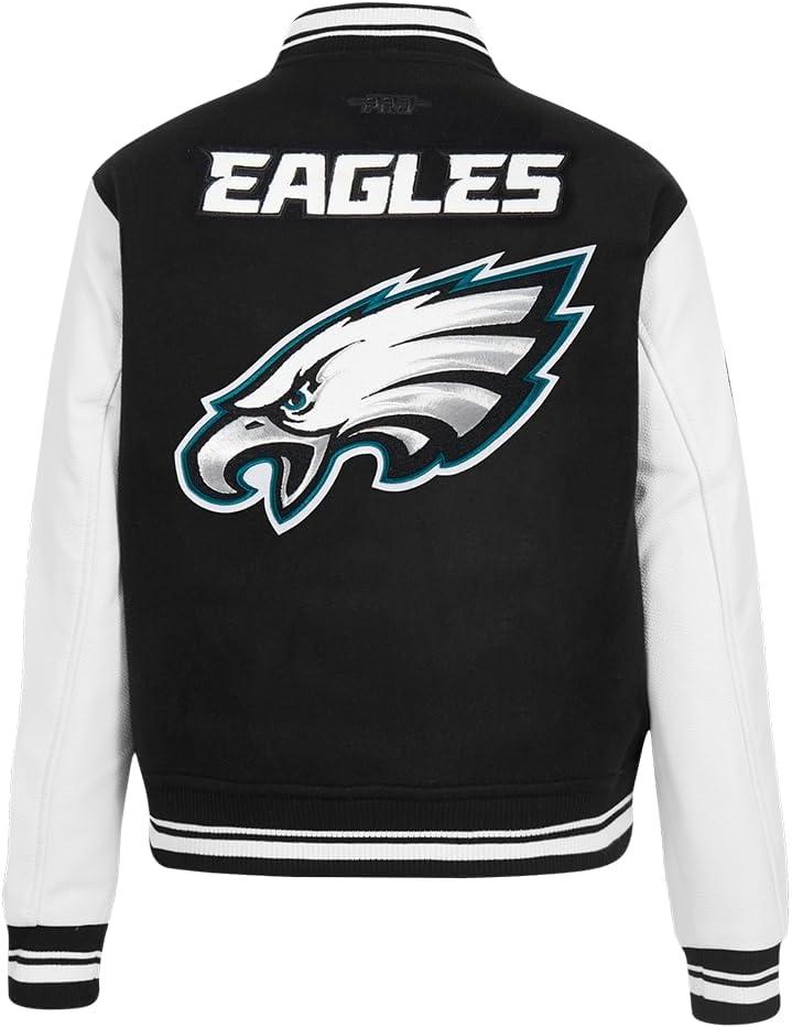 imagePro Standard Womens NFL Mash Up Varsity JacketBlackWhite