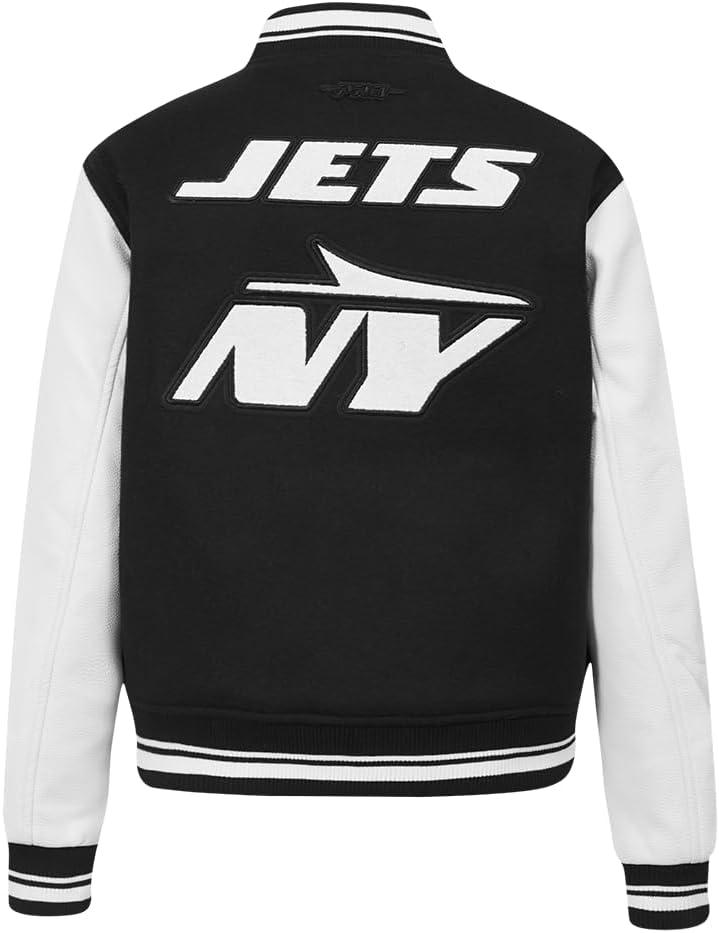 imagePro Standard Womens NFL Mash Up Varsity JacketBlackWhite