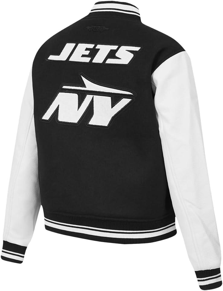 imagePro Standard Womens NFL Mash Up Varsity JacketBlackWhite