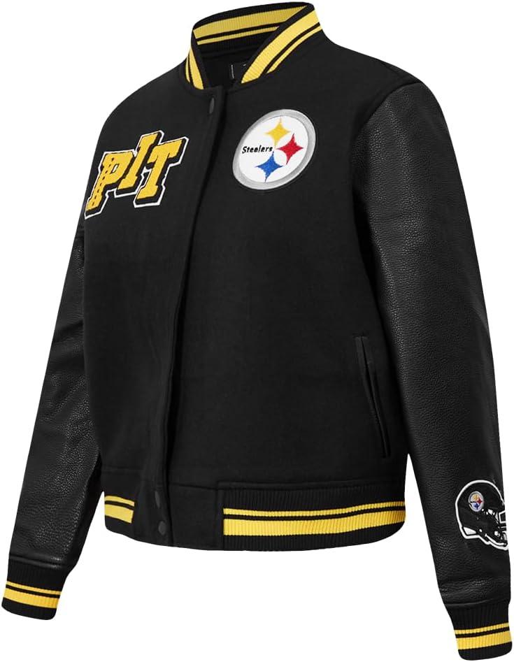 imagePro Standard Womens NFL Mash Up Varsity JacketBlackYellow