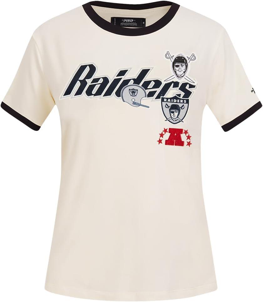 imagePro Standard Womens NFL Retro Cascade Short Sleeve Slim TeeEggshell Black