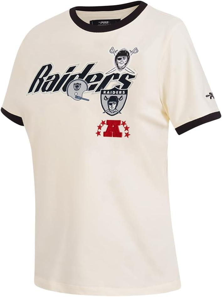 imagePro Standard Womens NFL Retro Cascade Short Sleeve Slim TeeEggshell Black