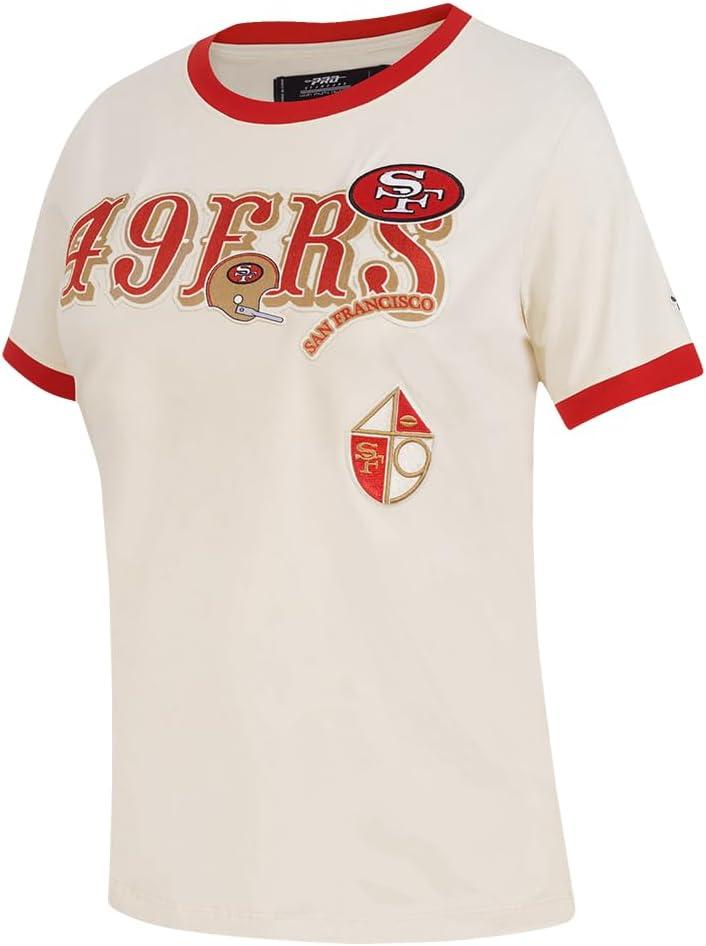 imagePro Standard Womens NFL Retro Cascade Short Sleeve Slim TeeEggshell Red