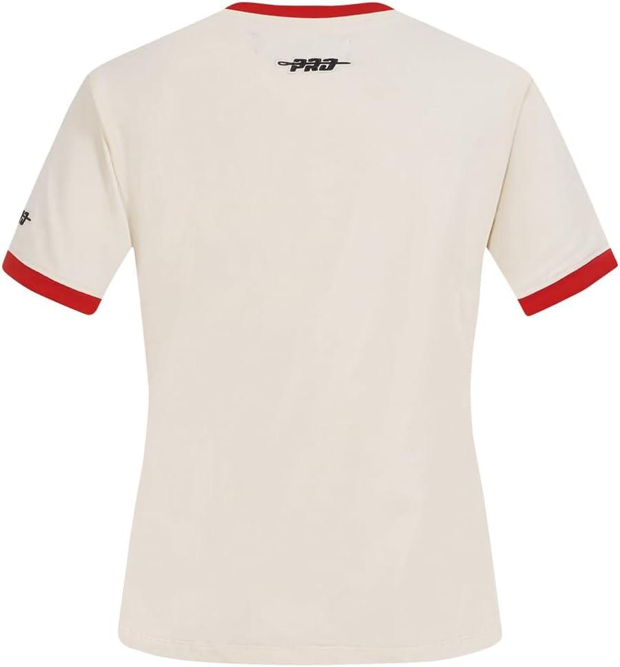 imagePro Standard Womens NFL Retro Cascade Short Sleeve Slim TeeEggshell Red