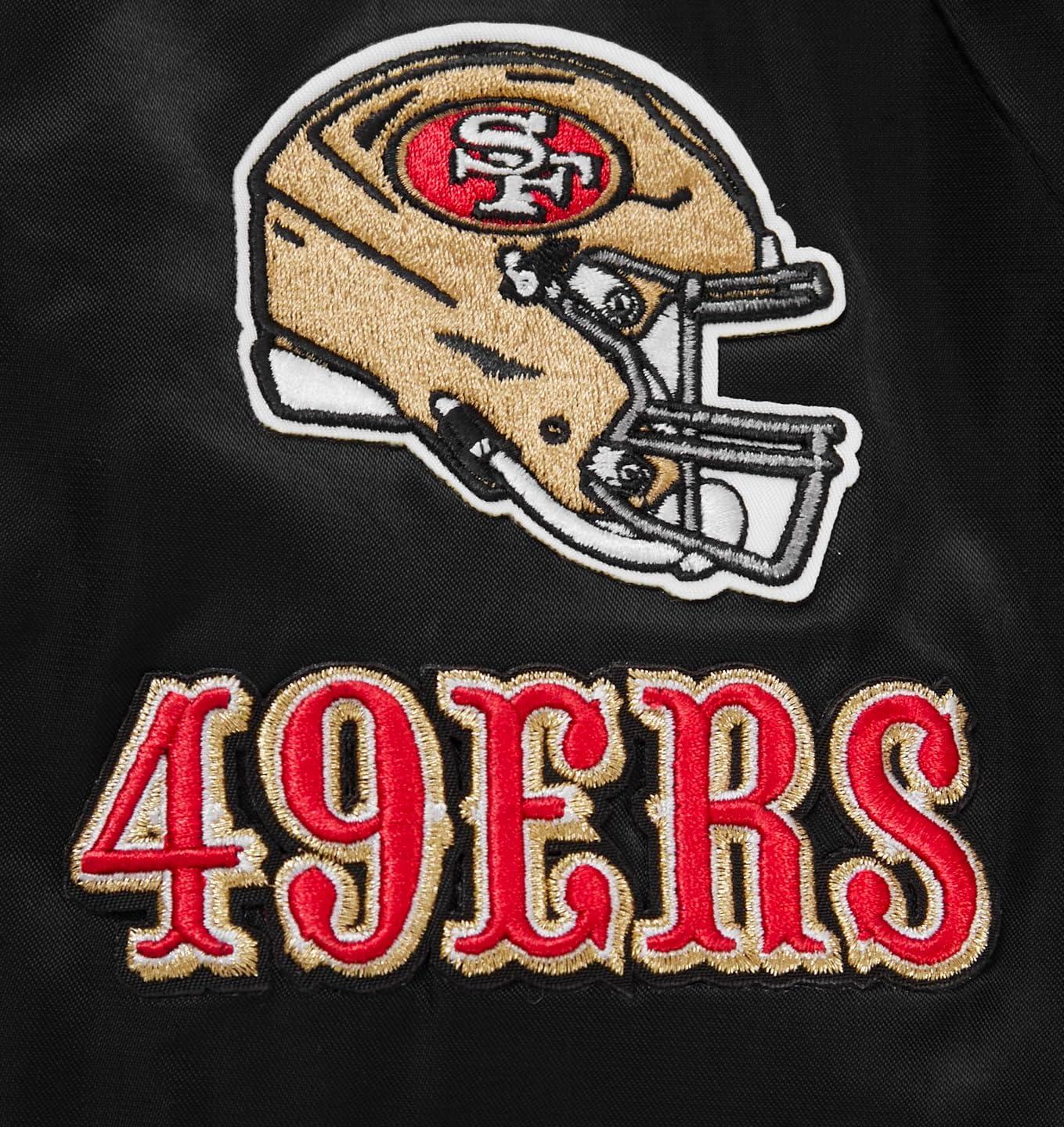 imagePro Standard Womens NFL San Francisco 49ers Classic Chenille Satin Jacket Black S