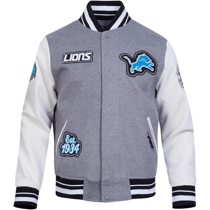 imageMens NFL DIY Pick Stitch Varsity JacketGrey