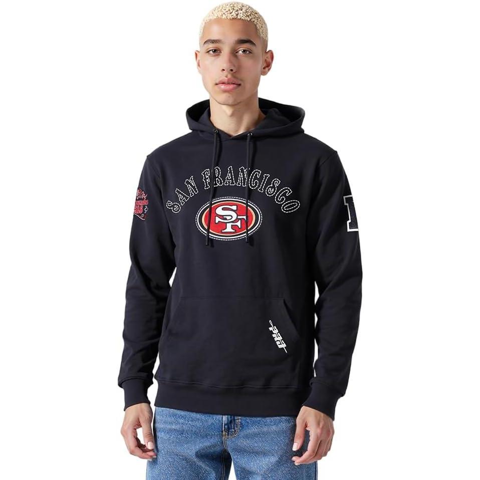 imageMens NFL Rebel Athletics Brushed Back French Terry Pull Over HoodieBlack