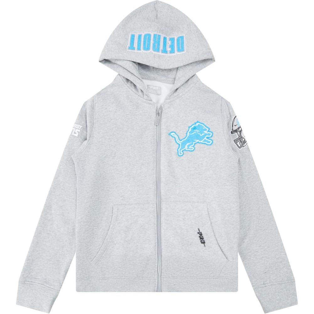 imagePro Standard Big Boys NFL Classic Chenille Full Zip HoodieHeather Grey