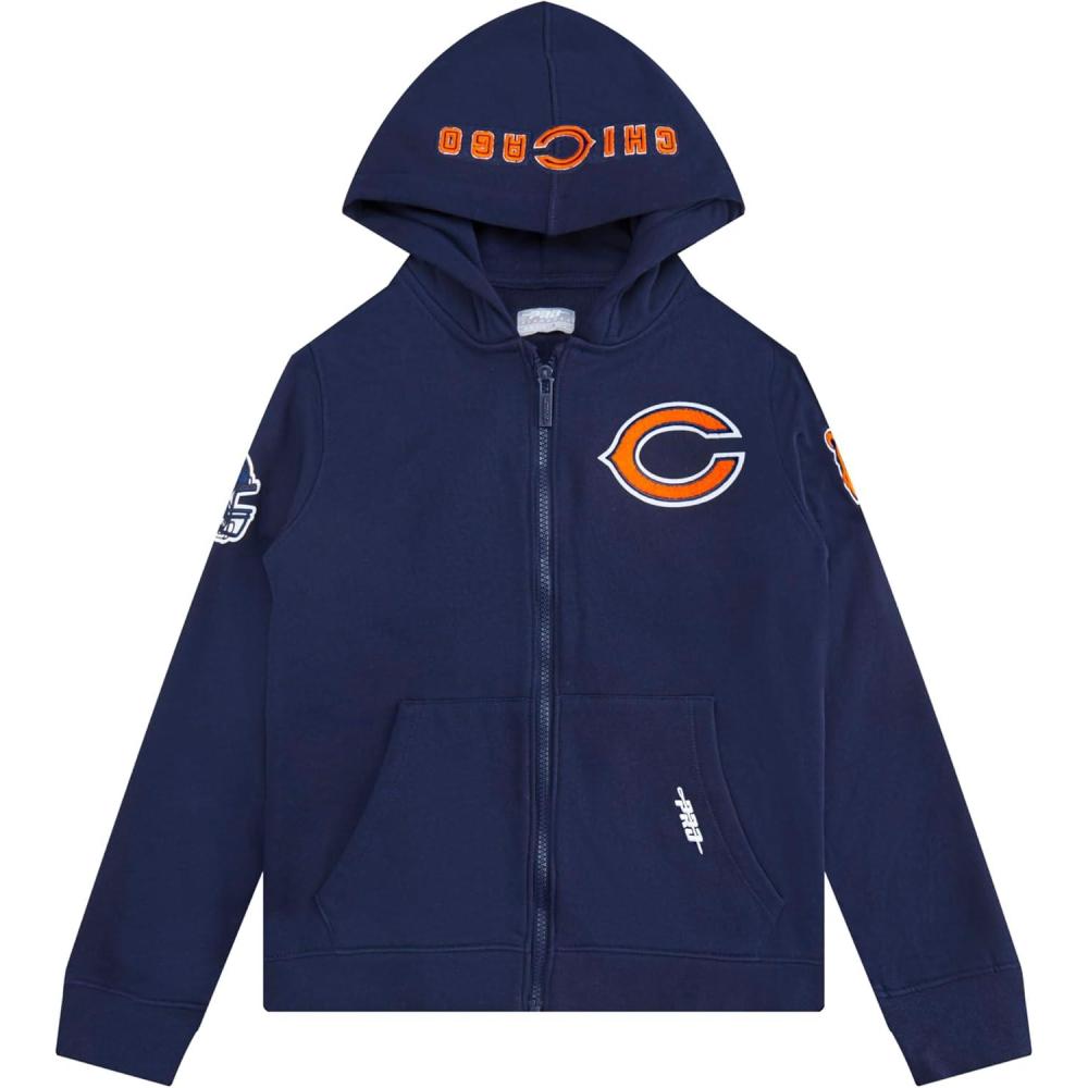 imagePro Standard Big Boys NFL Classic Chenille Full Zip HoodieMidnight Navy