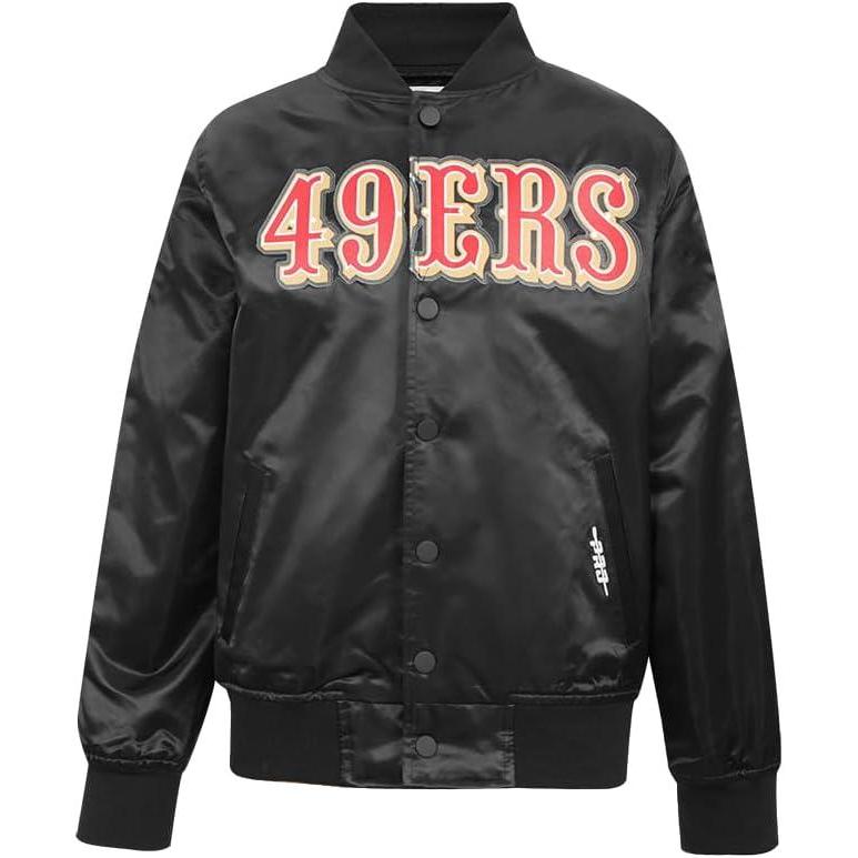 imagePro Standard Big Boys NFL Classic Chenille Satin JacketBlack