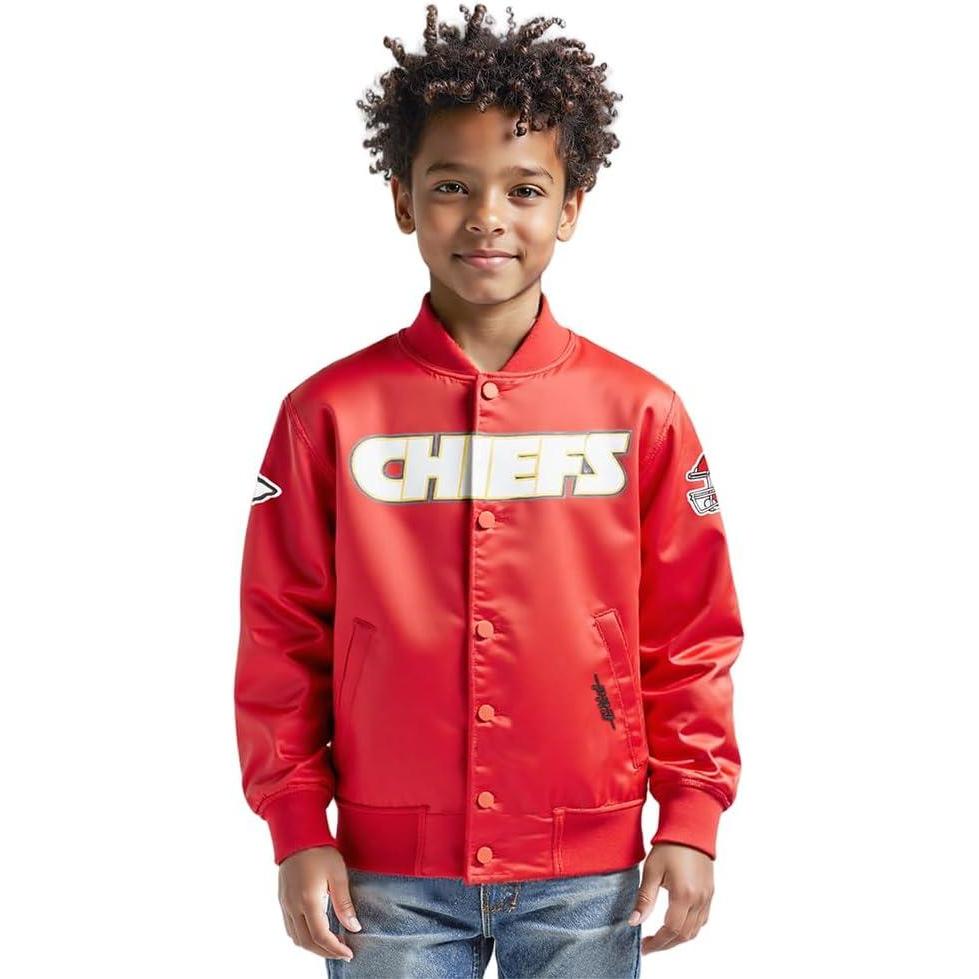 imagePro Standard Big Boys NFL Classic Chenille Satin JacketRed