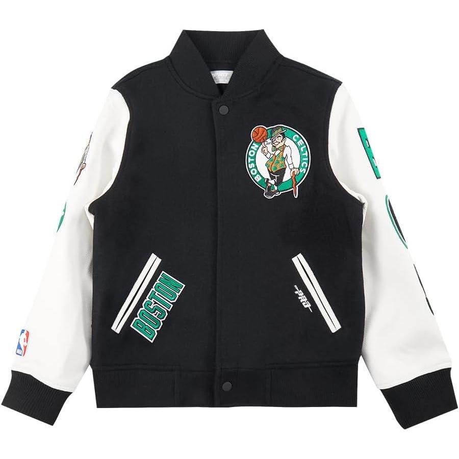 imagePro Standard Big Kids NBA Classic Chenille Varsity JacketBlackWhite